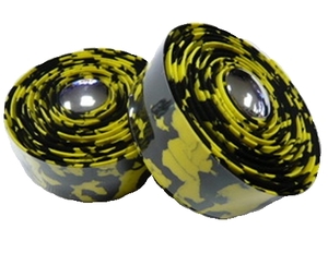 Обмотка руля VELO с гелевой лентой, черный/желтый мрамор