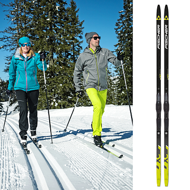 Беговые лыжи Fischer TWIN SKIN ACTIVE с креплениями Compact Step In 25-26