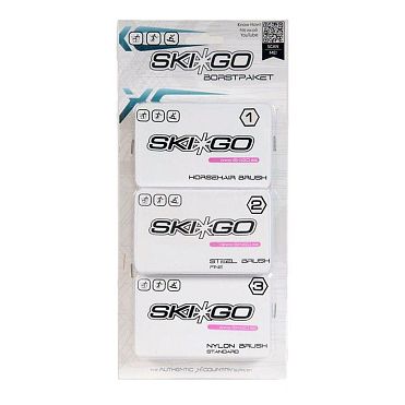 Комби-комплект из 3 щёток Skigo (нейлон , сталь, конский волос)