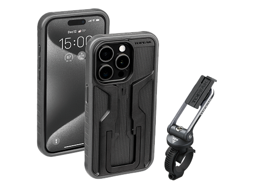 Чехол TOPEAK RideCase для iPhone 15/15 Pro с крепл Черный/Серый