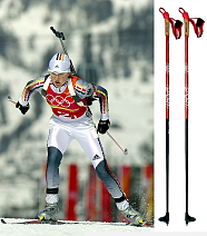 Палки SkiTime Sport 100% карбон Red