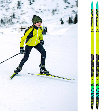 Беговые лыжи Fischer TWIN SKIN SPEEDMAX 90 JR с креплениями Race Jr Classic IFP 25-26