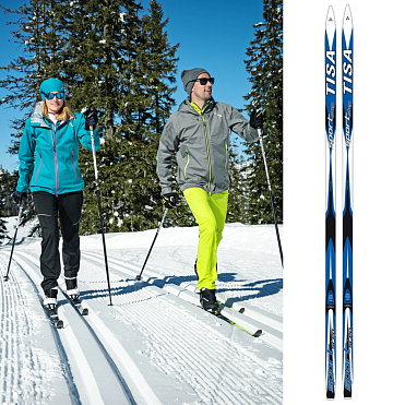 Лыжи TISA Sport Step с креплениями 12-13