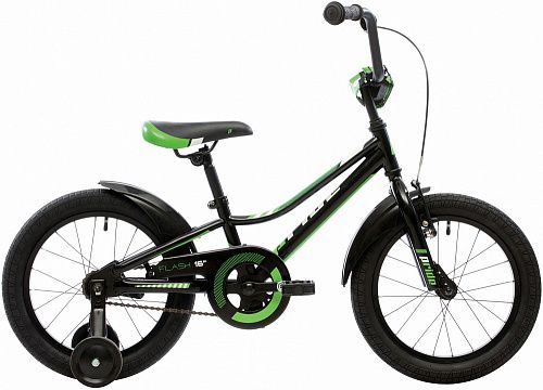 Велосипед PRIDE Flash 16" 2018 (One Size Черный/Зеленый)