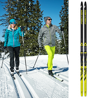 Беговые лыжи Fischer TWIN SKIN SPORT EF с креплениями 24-25